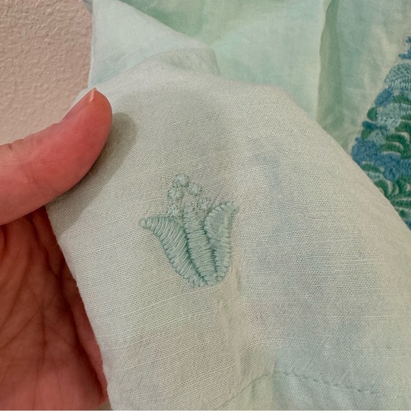 J. Marie blue floral embroidered top - Picture 4 of 6